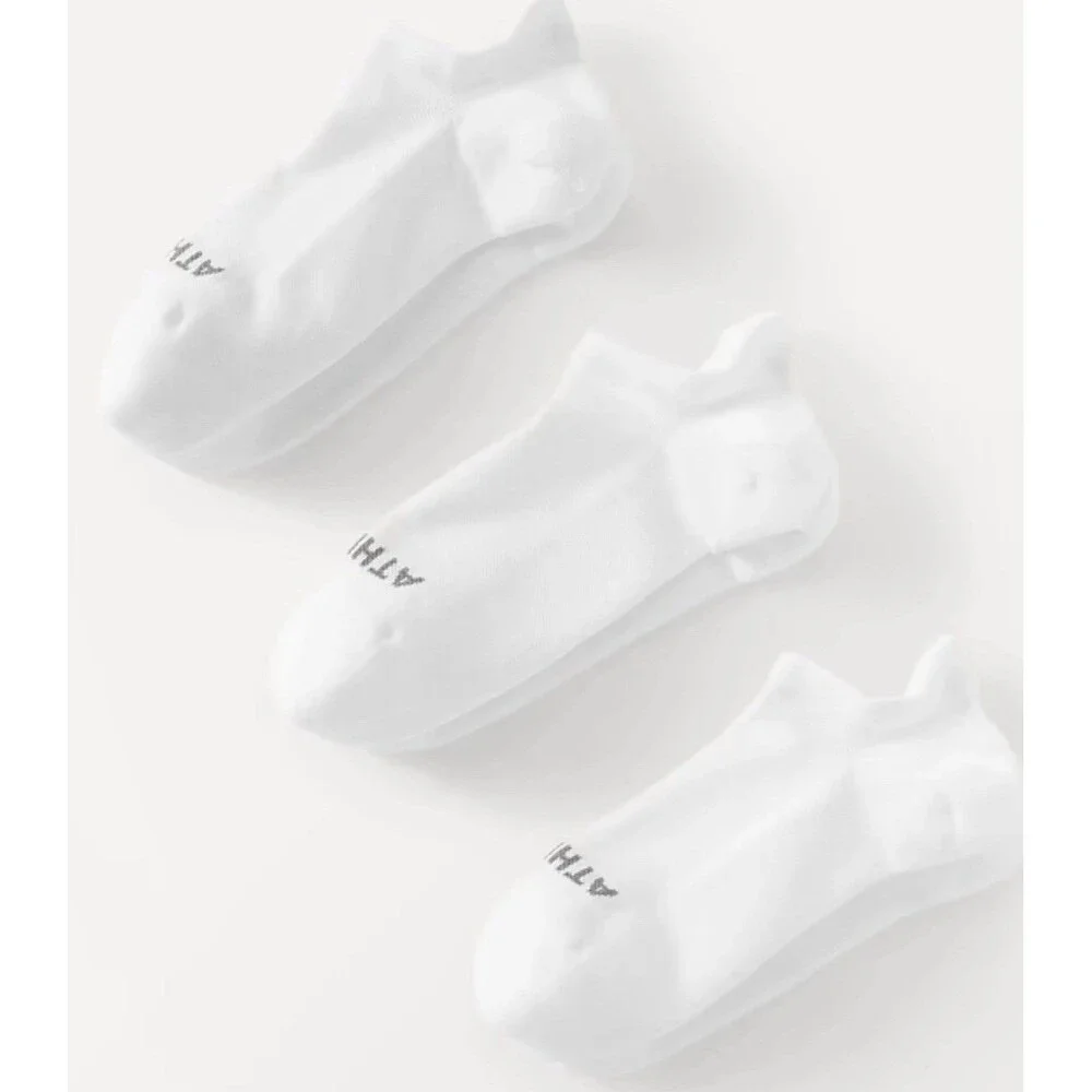 Athleta Men's Performance 3 Pack Ankle Socks ML-R Size: M/L White